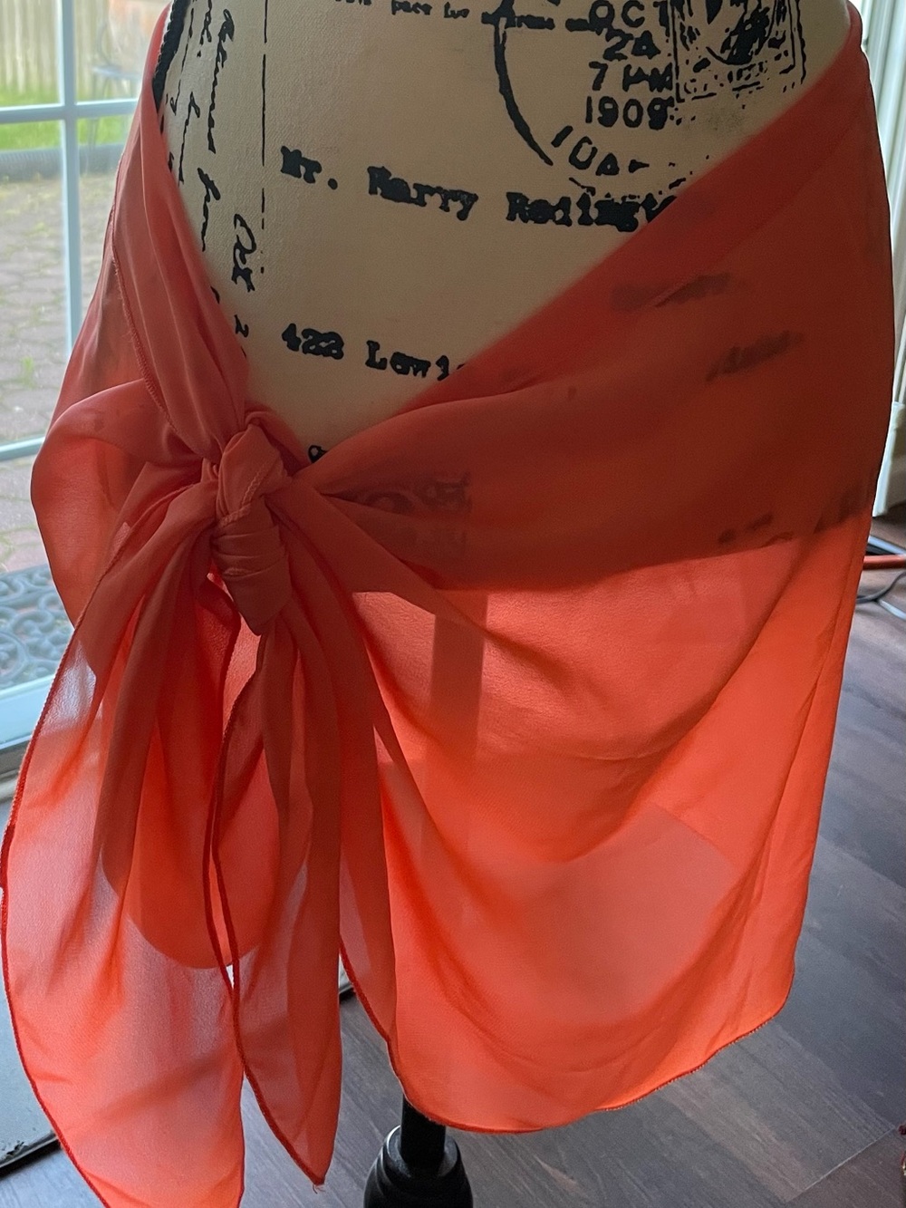Lightweight Orange Sheer Sarong - Women's Accessory.